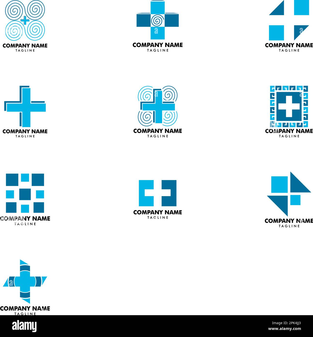 Set of Cross plus medical logo icon design template elements Stock ...