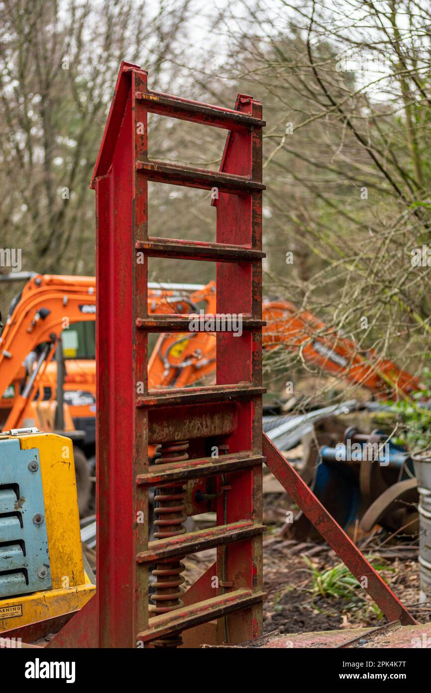 Excavators ramp for loading vehicles, close up Stock Photo Alamy