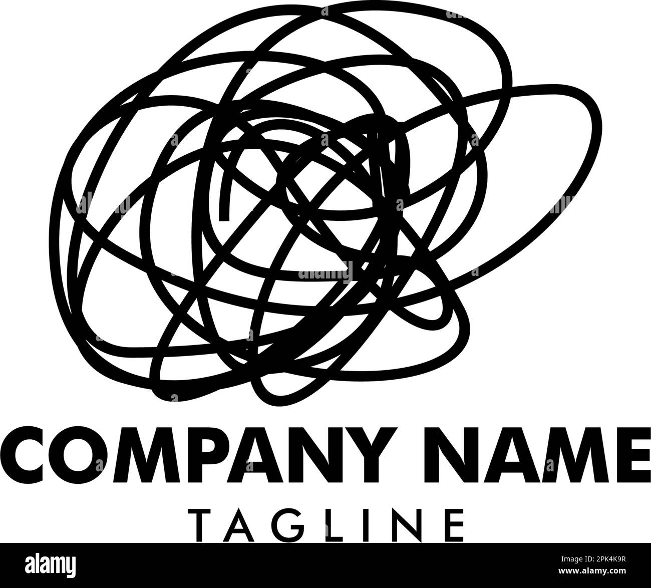 Psychotherapy illustration with tangled thread logo template design ...