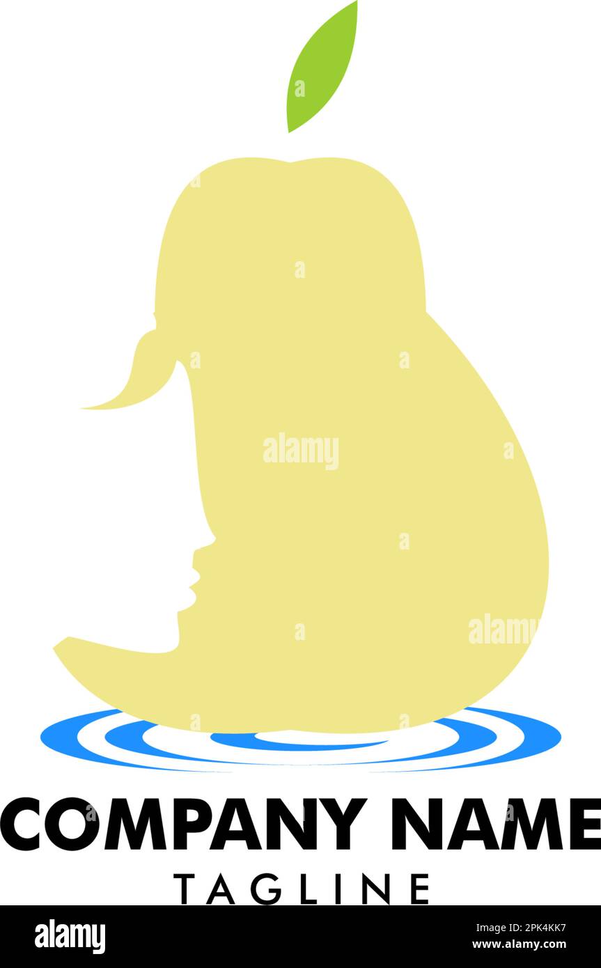 Pear Fruit with Woman Face Vector Logo Template Design Stock Vector ...