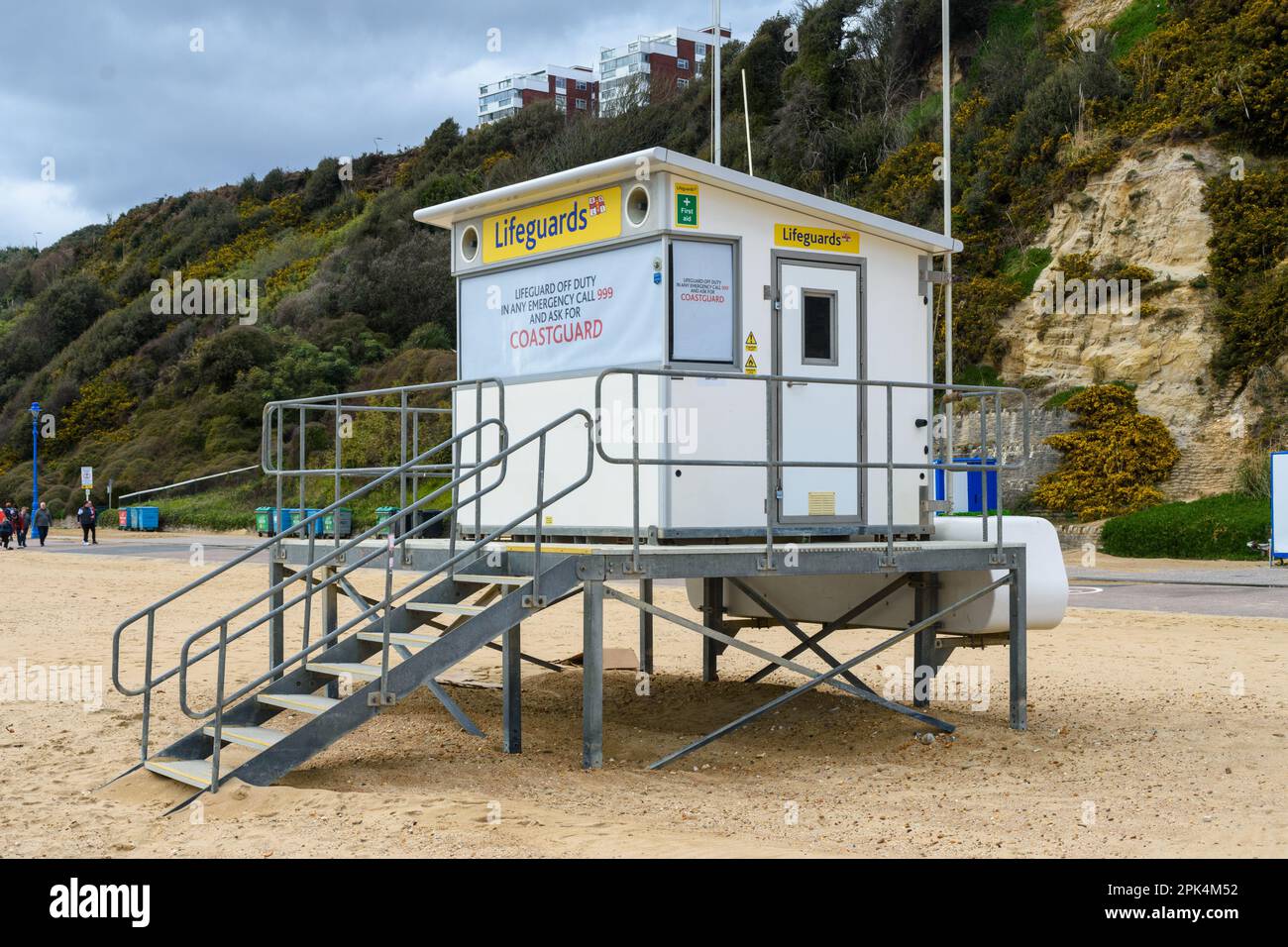 Bournemouth, UK March 26th 2023 RNLI Life Guard Post on the beach Stock Photo Alamy