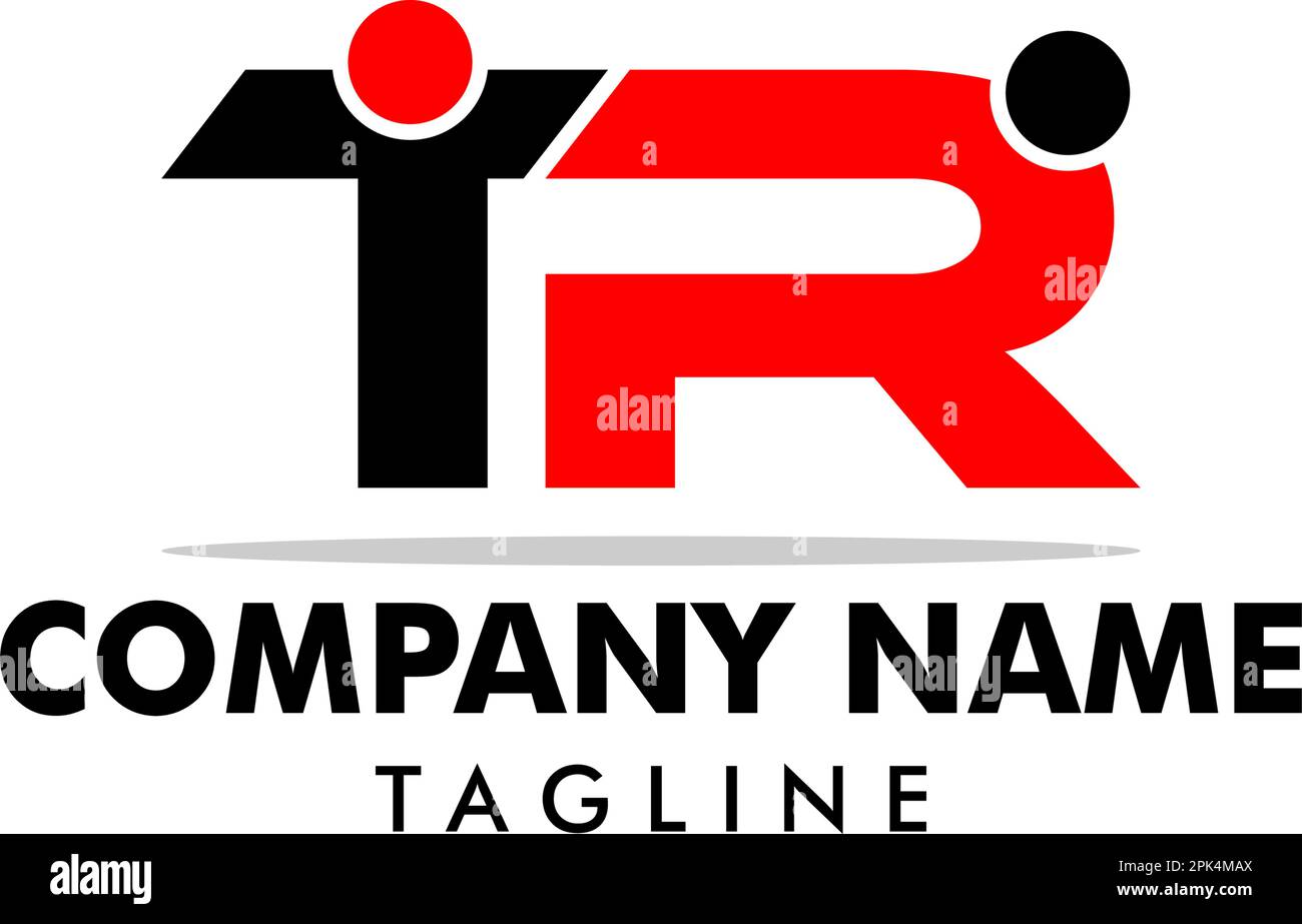 Letter TR People Logo Template Stock Vector