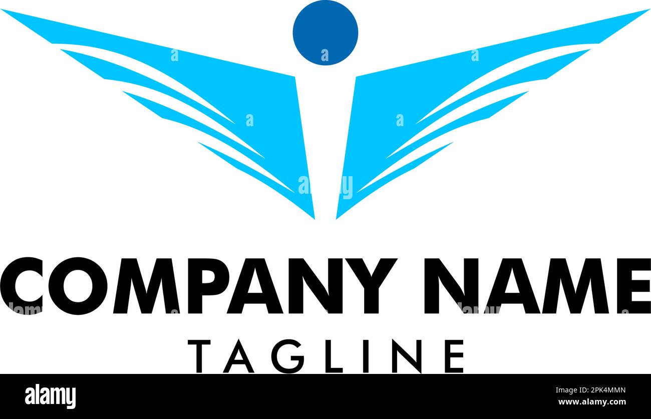 People logo and wing design combination Stock Vector