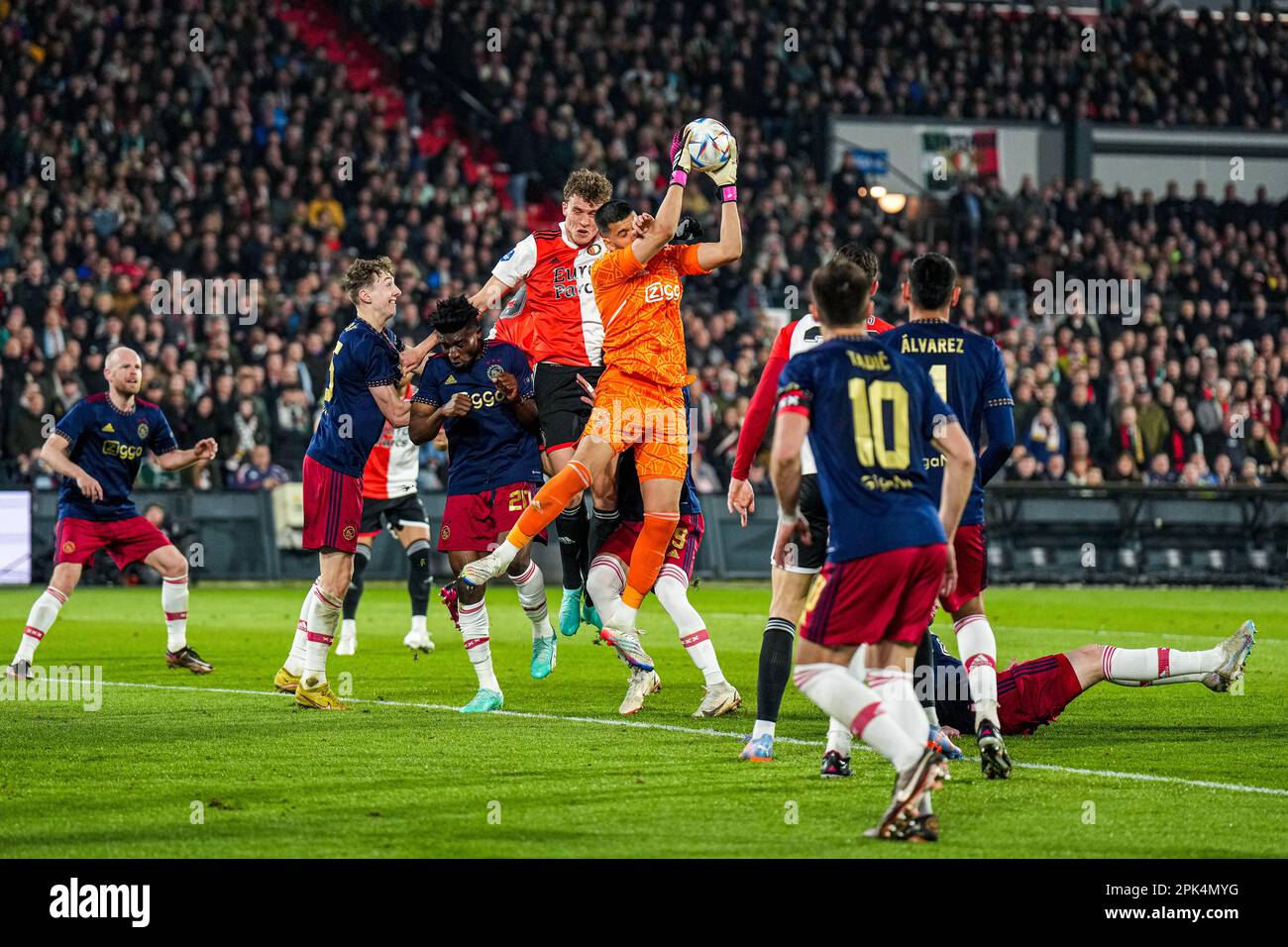 Rotterdam, Netherlands - 05/04/2023, Ajax goalkeeper Geronimo Rulli ...