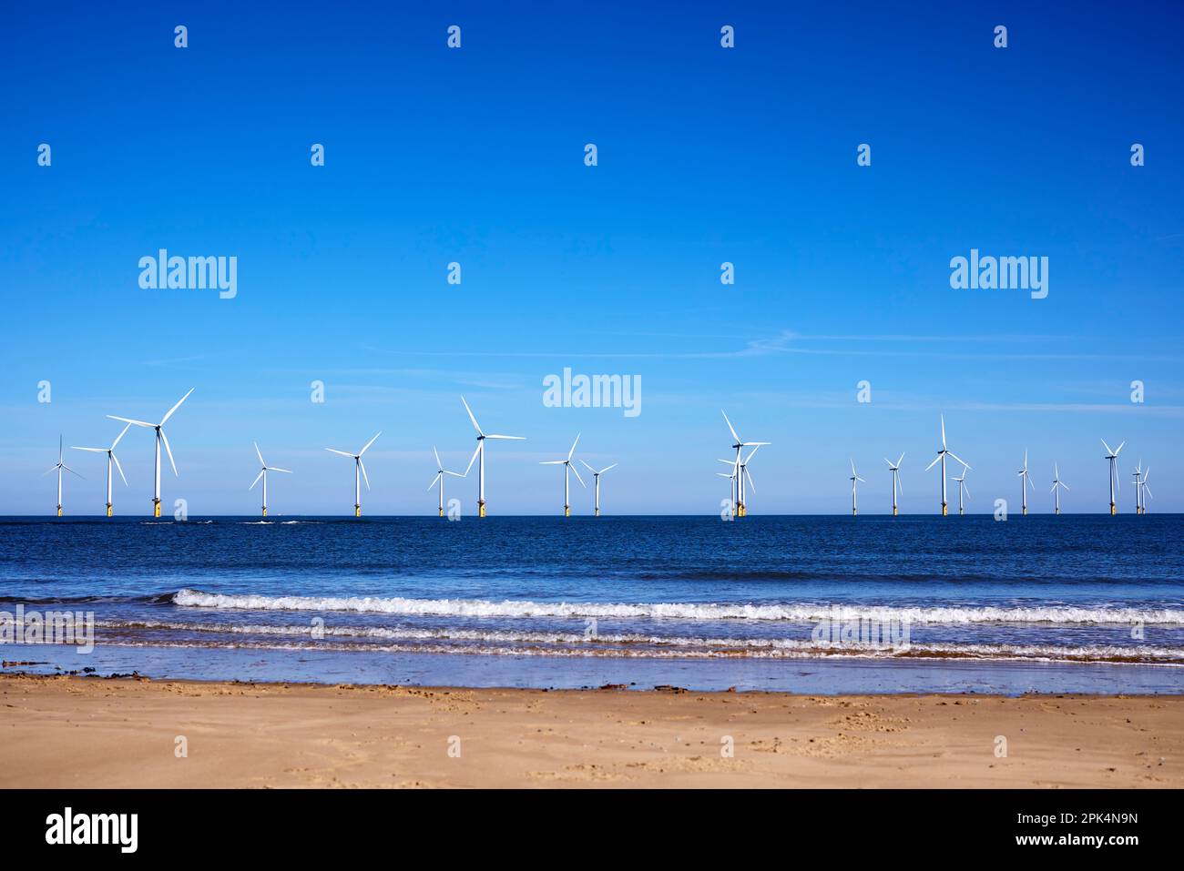 Offshore Windfarm Redcar Cleveland Stock Photo