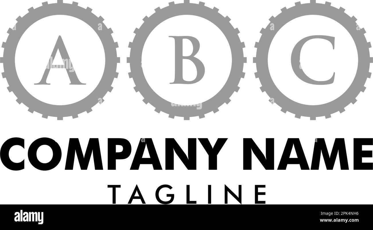 Initial Letter Gear Logo Design Template Stock Vector