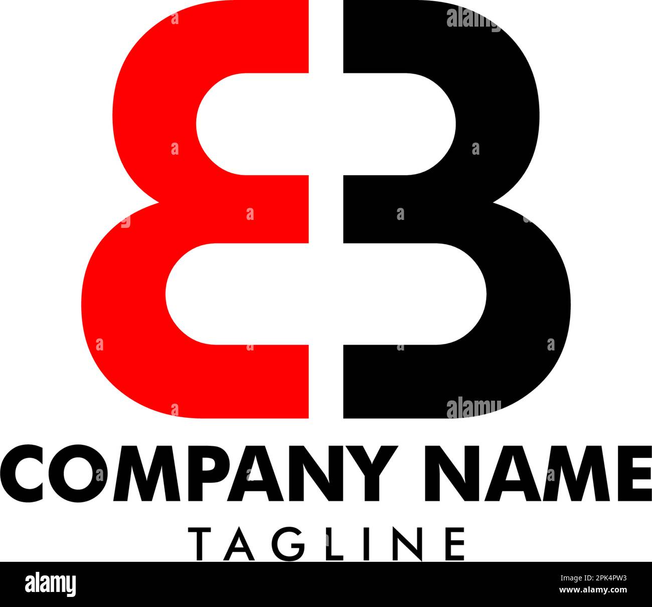Initial Letter BB Logo Template Design Stock Vector