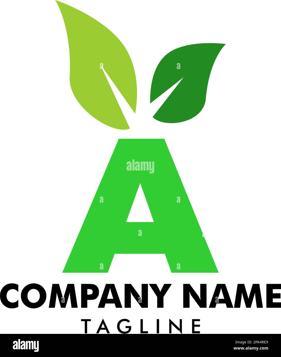 Initial Letter A With Leaf Logo Stock Vector
