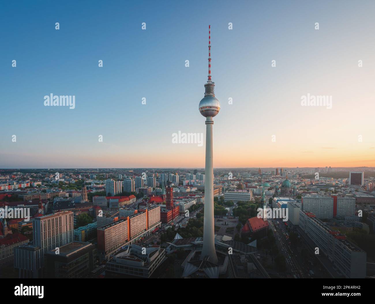 Aerial view of Berlin with Berlin Television Tower (Fernsehturm ...