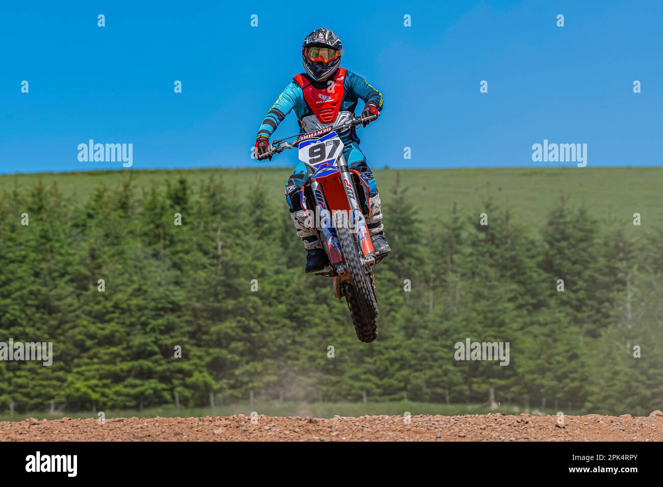 Racers at Duns Motocross track Stock Photo