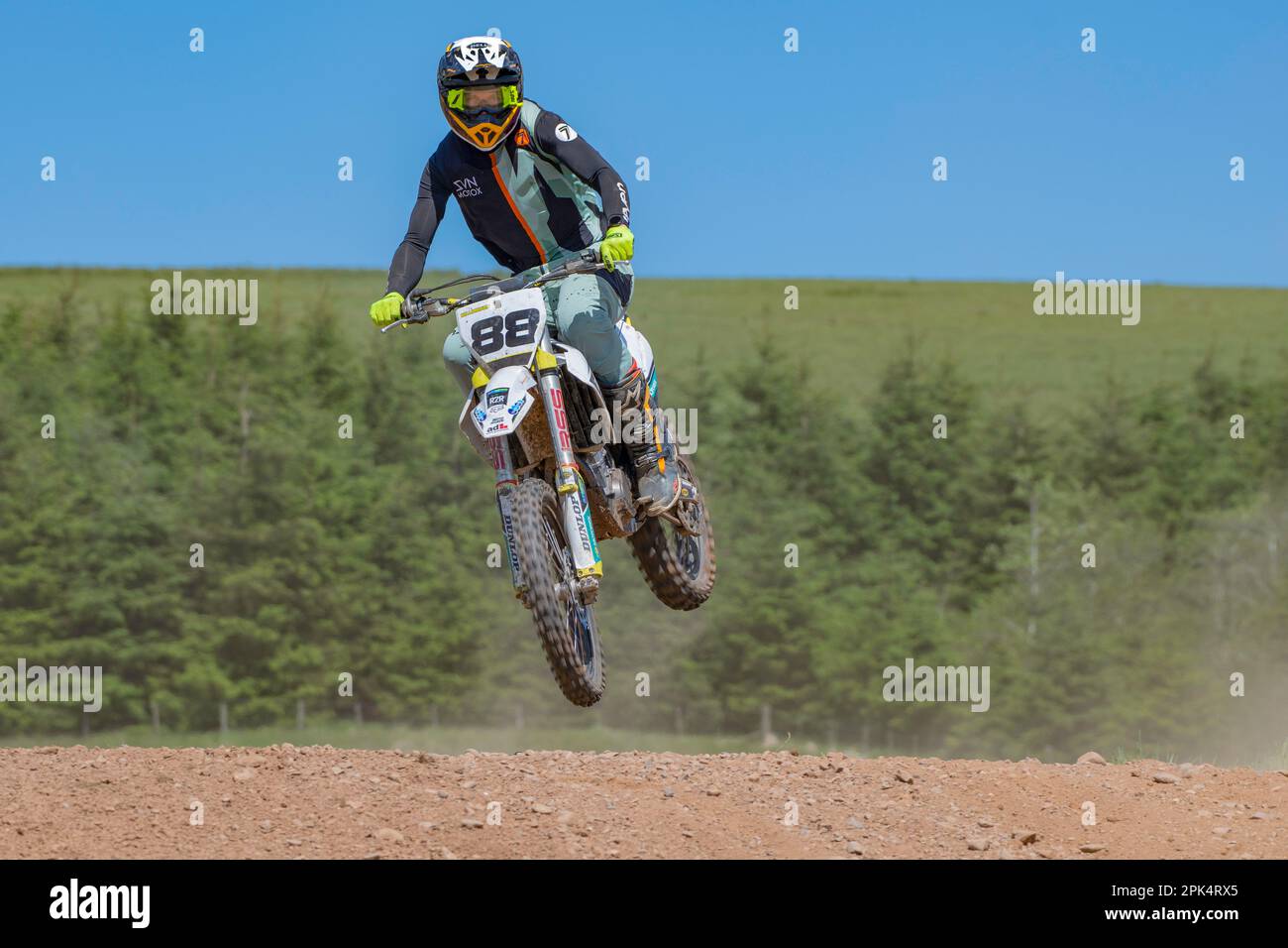 Racers at Duns Motocross track Stock Photo