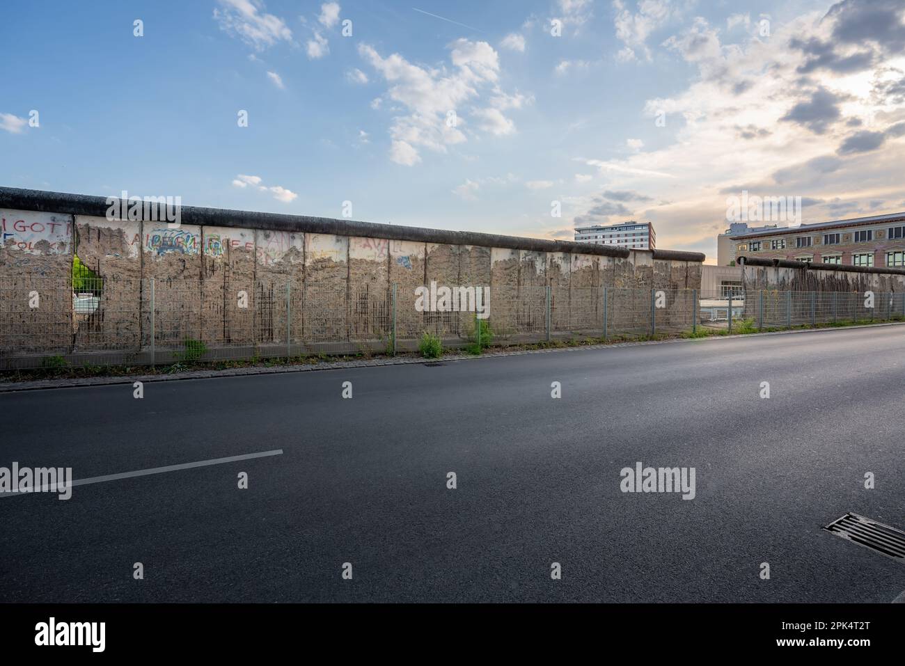 Fragment of Berlin Wall still standing - Berlin, Germany Stock Photo