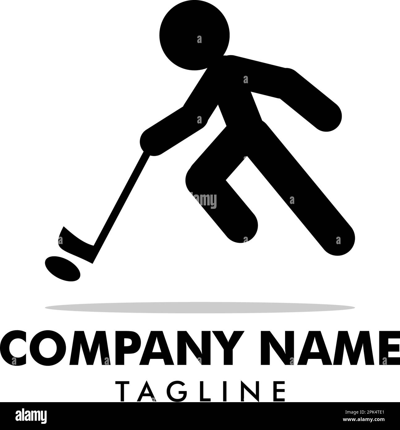 Floorball sport logo icon design vector template Stock Vector Image