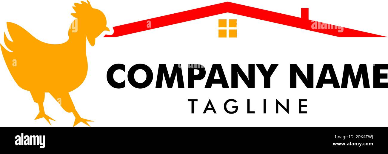Chicken farm house logo design vector illustration, Chicken coop logo