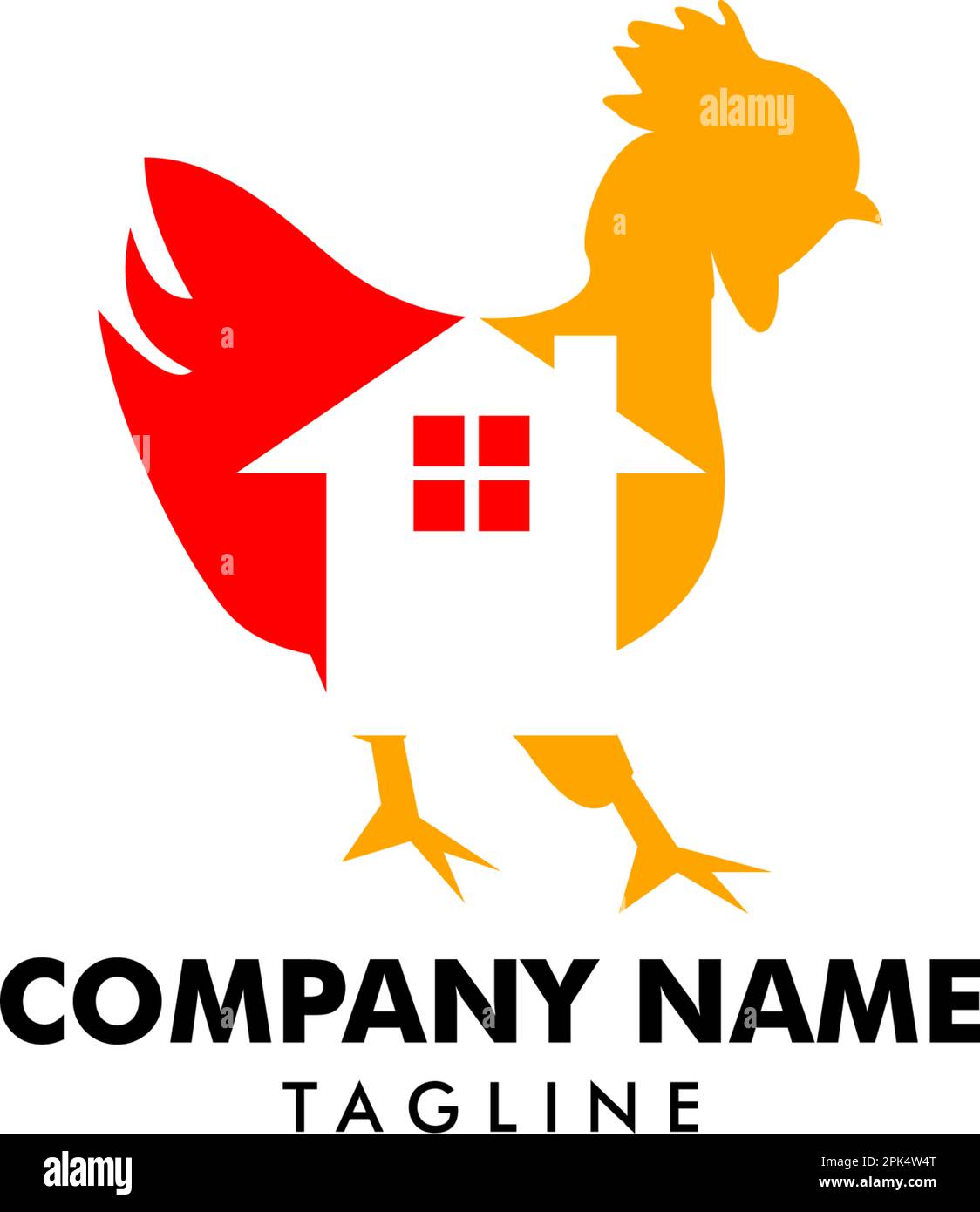 Chicken farm house logo design vector illustration, Chicken coop logo