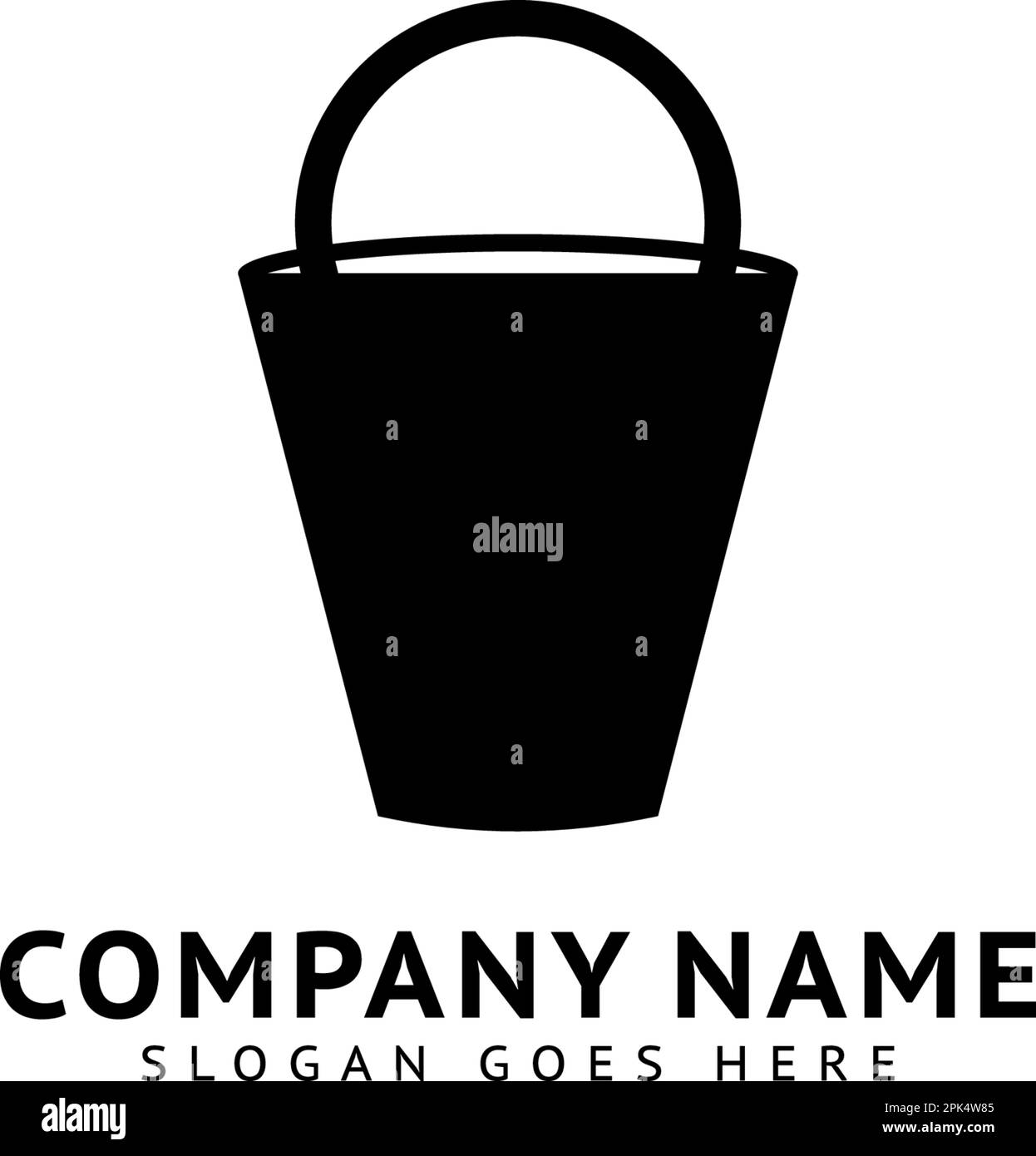 Bucket Logo Template Vector Icon Illustration Design Stock Vector