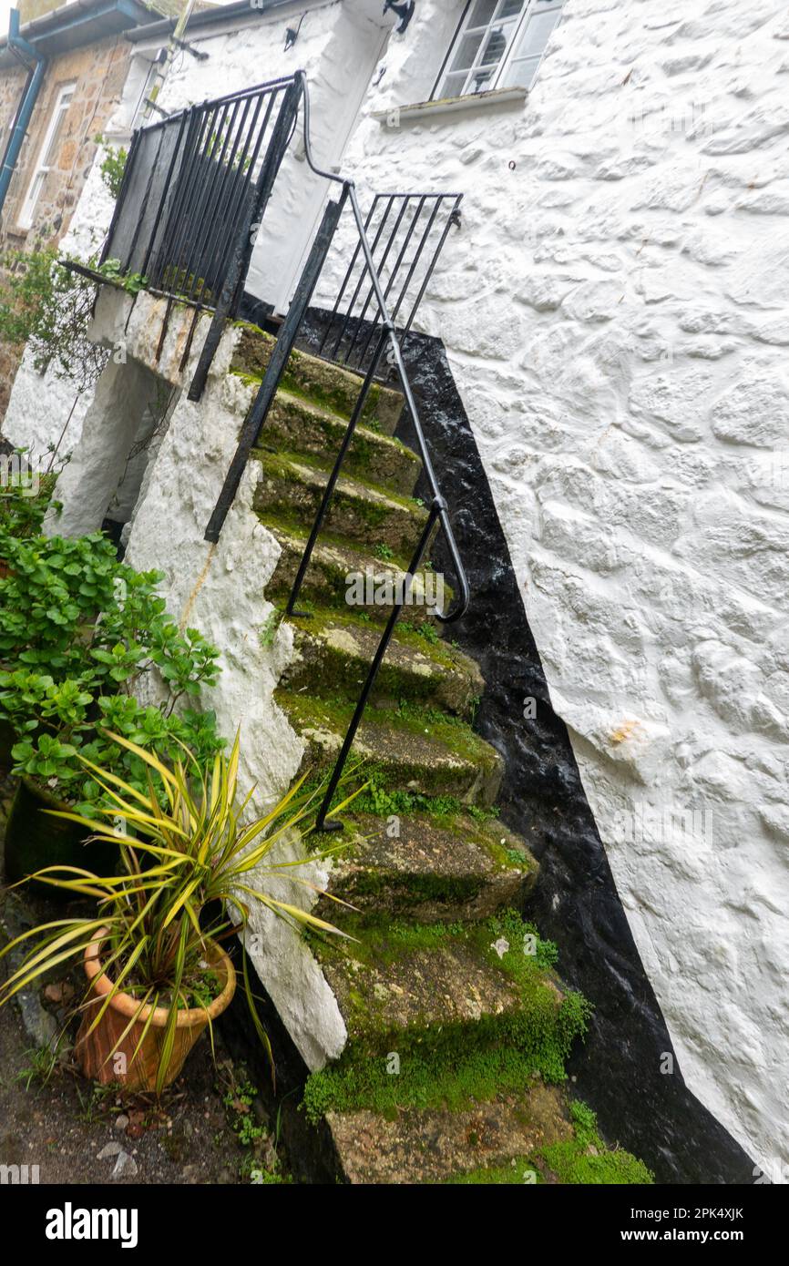 Mousehole, Steps, old store, Duck Street Stock Photo