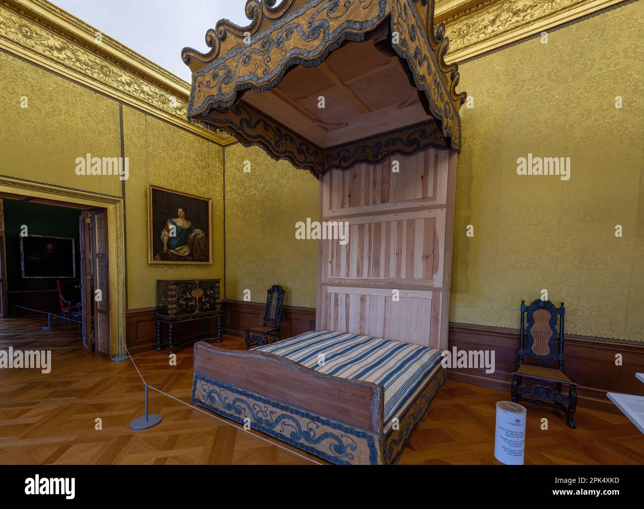 State Bedroom of King Frederick I at Charlottenburg Palace Interior - Berlin, Germany Stock Photo