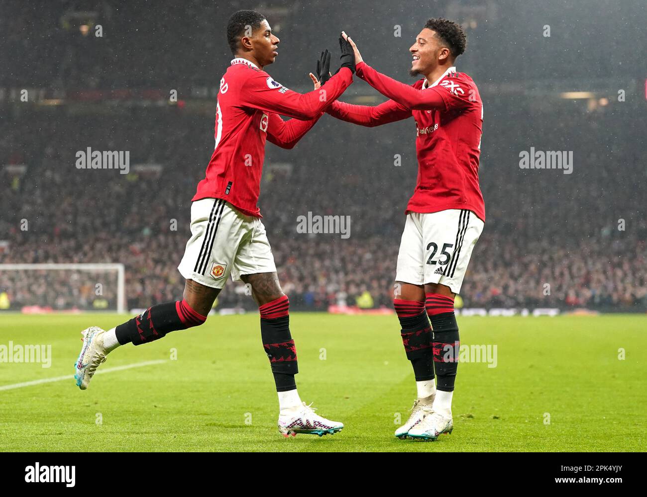 Marcus Rashford Side Manchester United's Marcus Rashford (left) celebrates scoring their ...