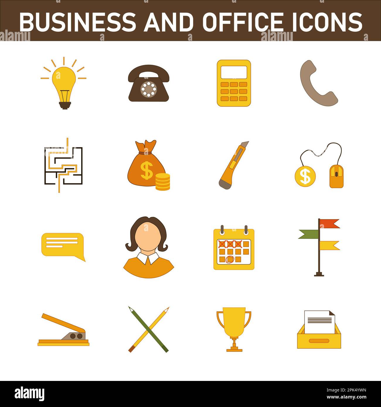 Collection of multi-colored flat icons on the topic: business and ...