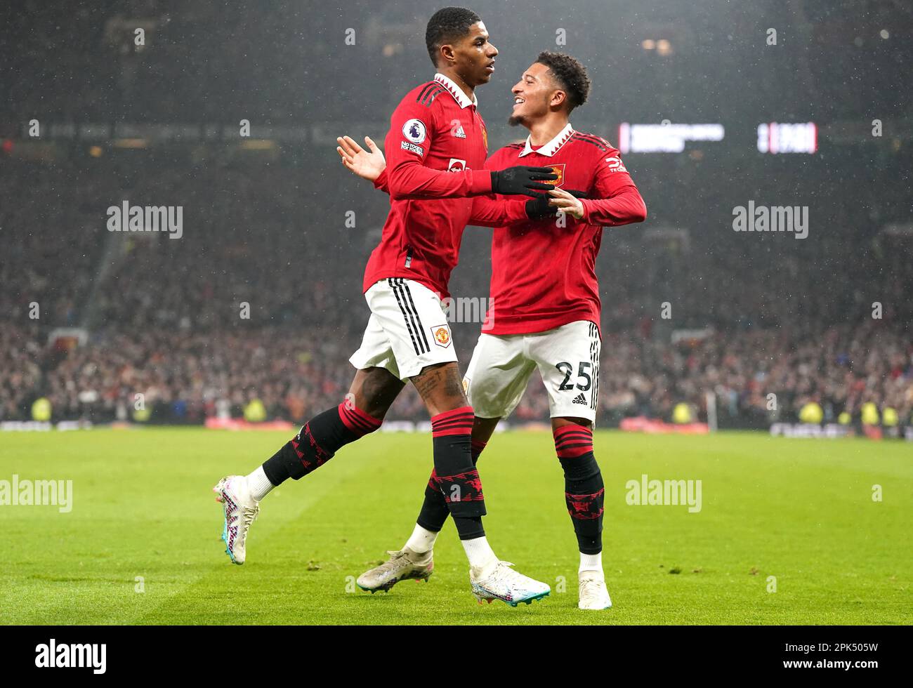 Marcus Rashford Side Manchester United's Marcus Rashford (left) celebrates scoring their ...