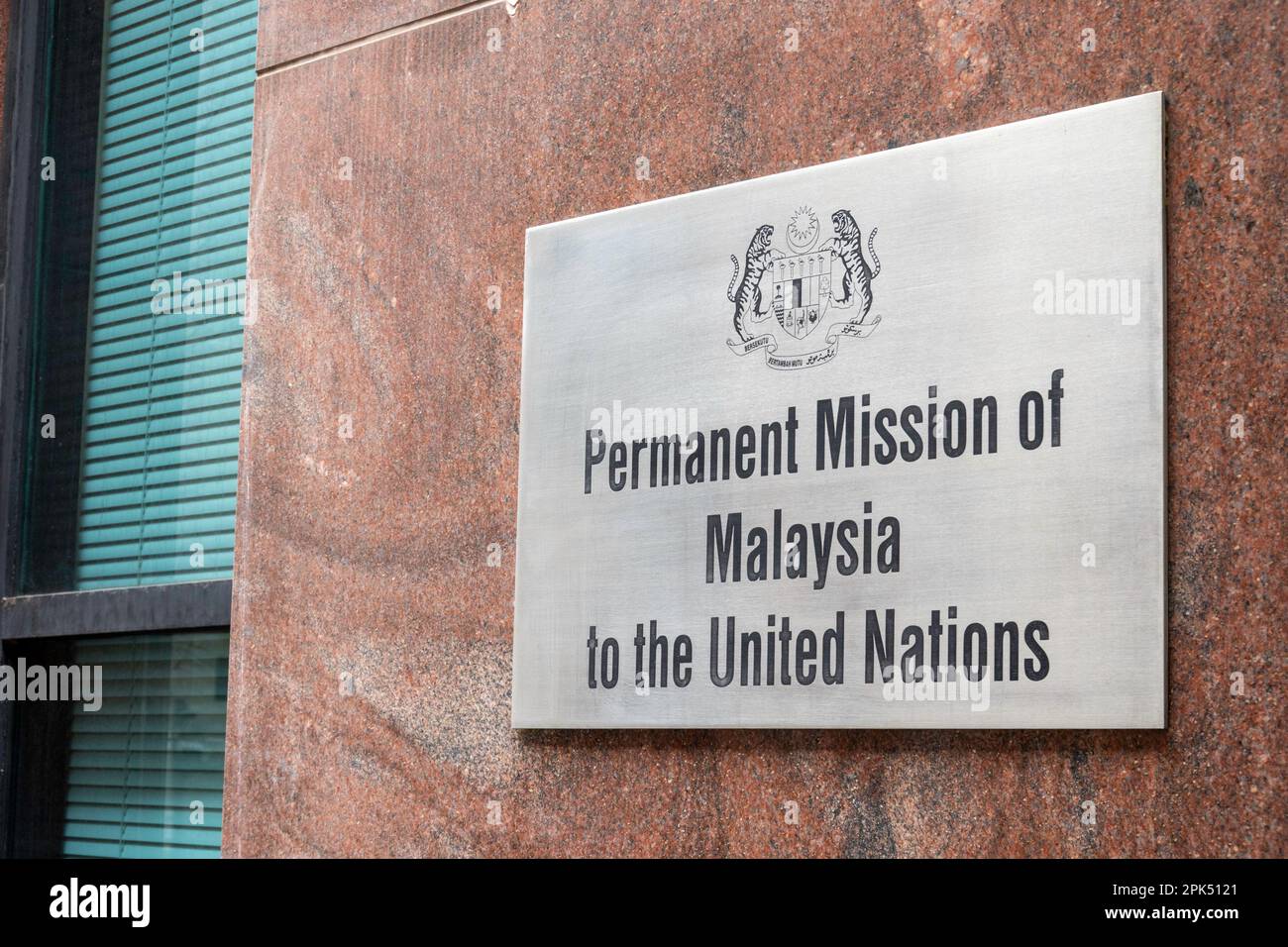 Permanent Mission of Malaysia to the United Nations is located at 313 E. 43rd Street, 2023, New York City, USA Stock Photo
