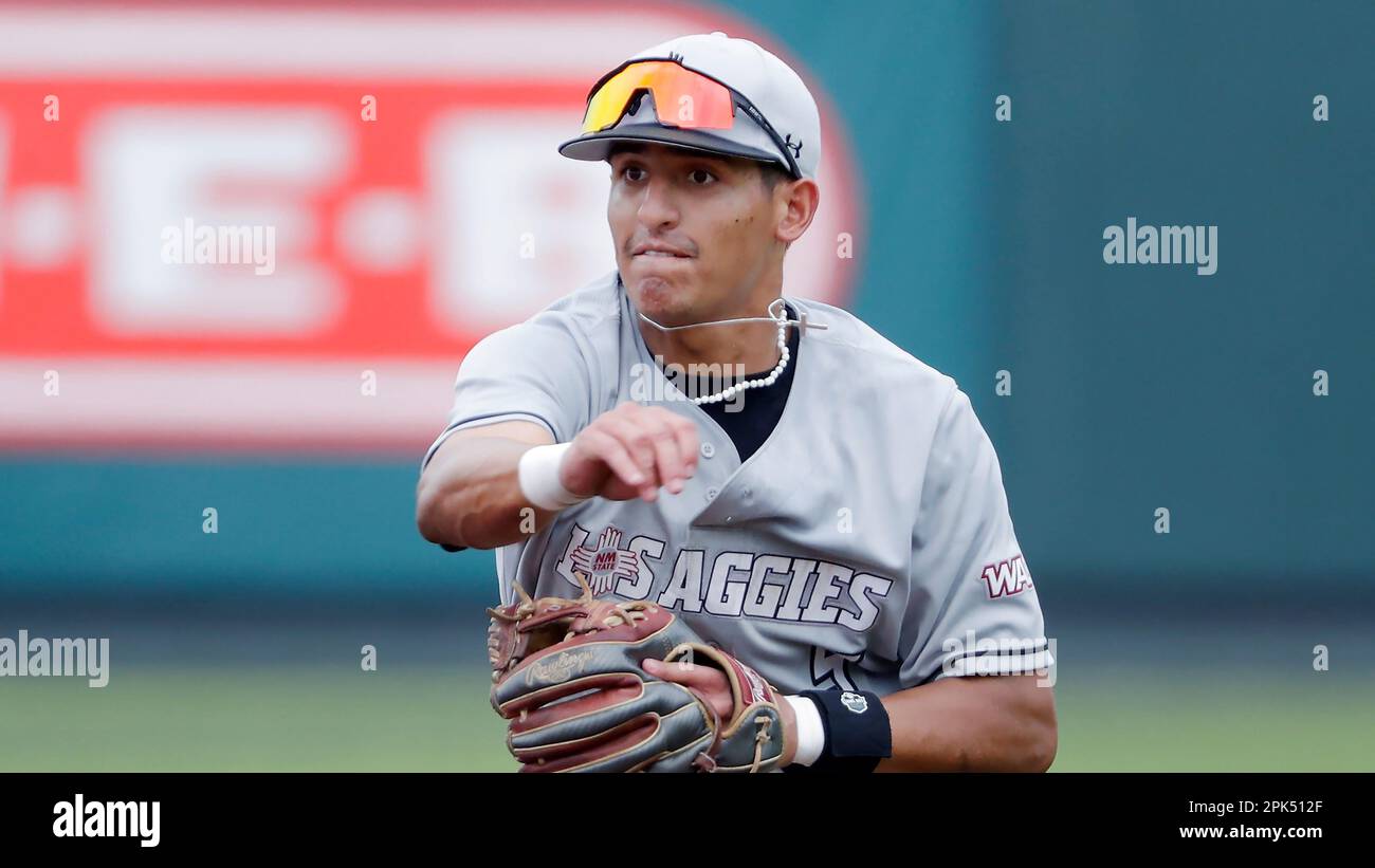 New Mexico State infielder Kevin Jimenez during an NCAA baseball game
