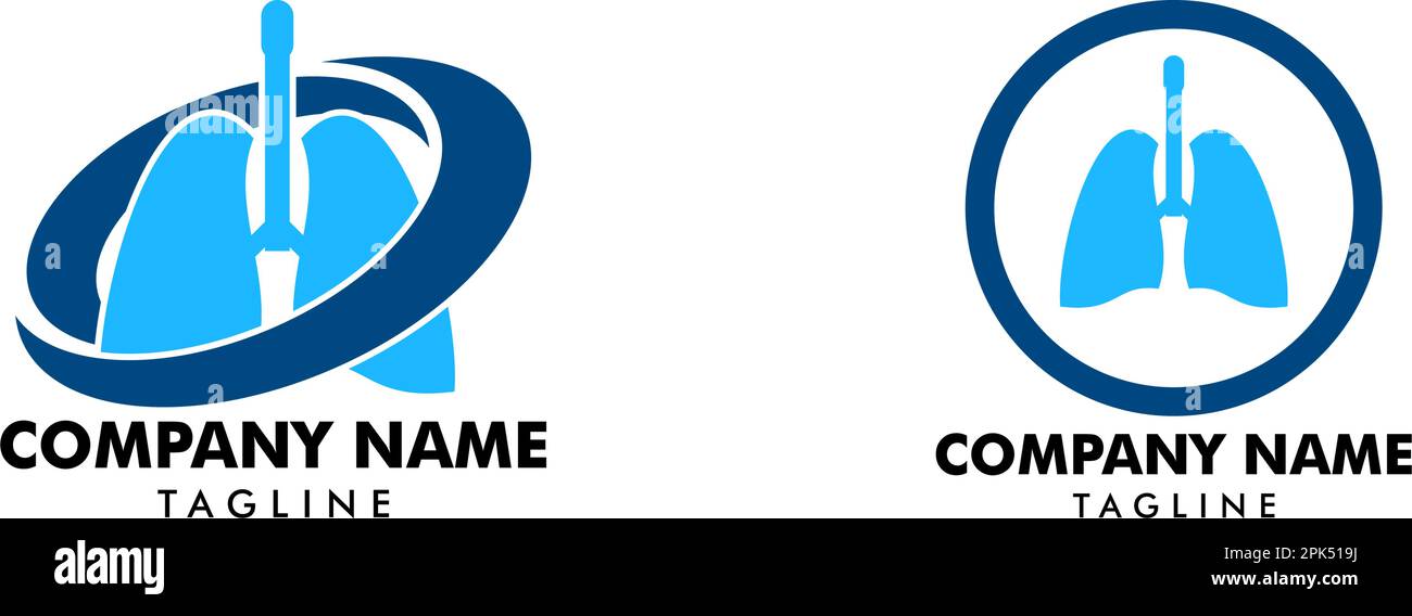 Set of Lung Logo Template Design Vector Stock Vector