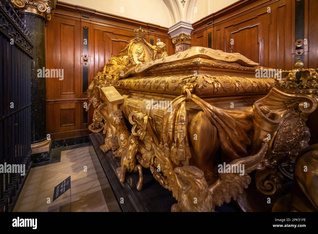 Queen Sophie Charlotte Cenotaph at Hohenzollern crypt under Berlin Cathedral - Berlin, Germany Stock Photo