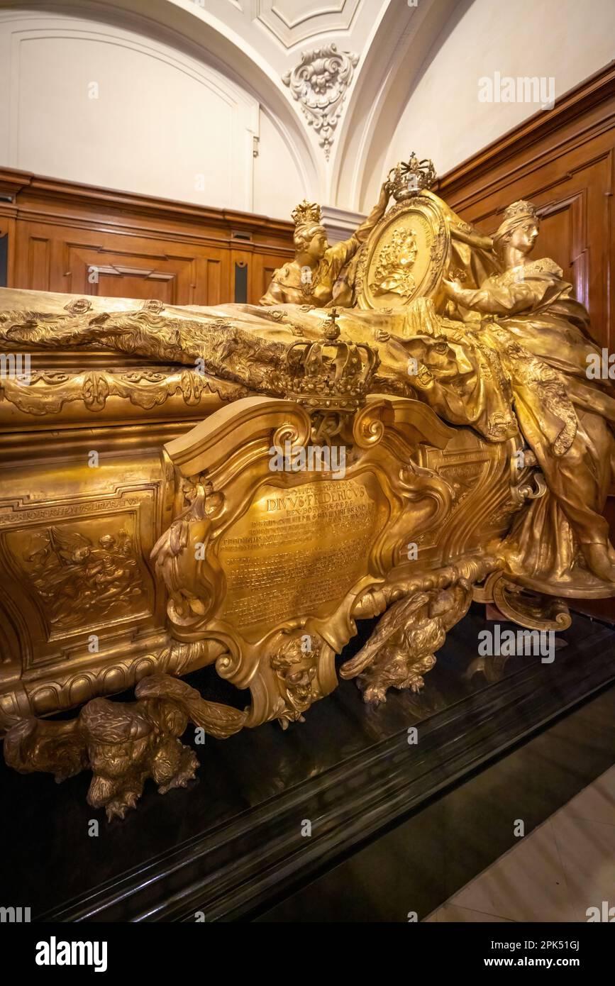 King Frederick I of Prussia Cenotaph at Hohenzollern crypt under Berlin Cathedral - Berlin, Germany Stock Photo