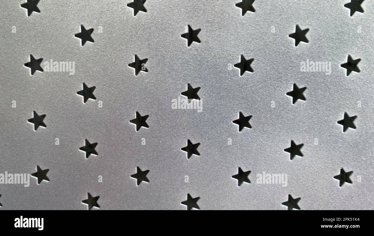 Metallic surface texture with little stars Stock Photo