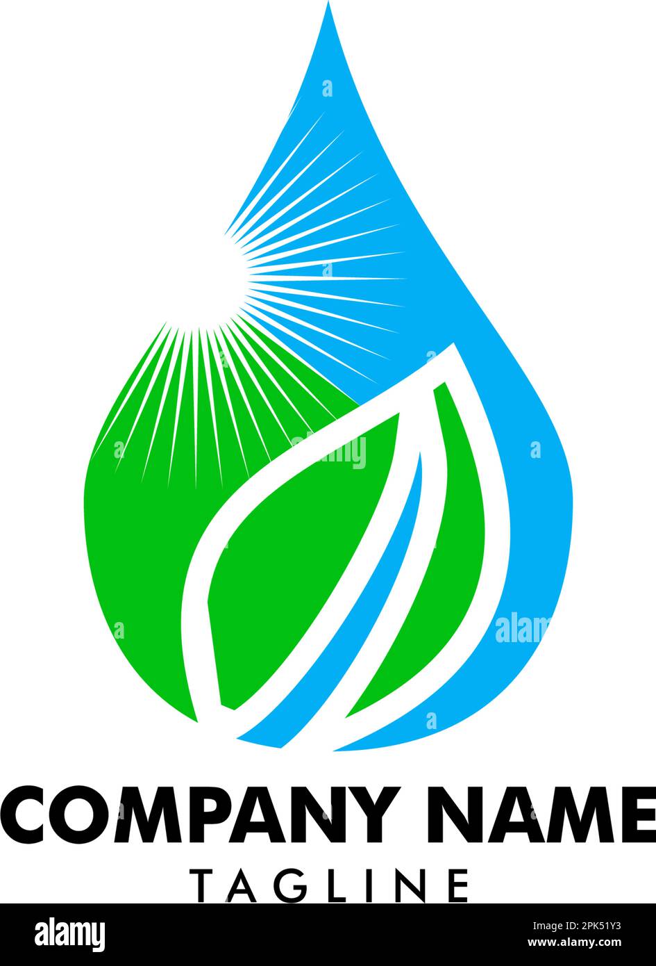Water drop leaf nature logo design template Stock Vector Image & Art ...