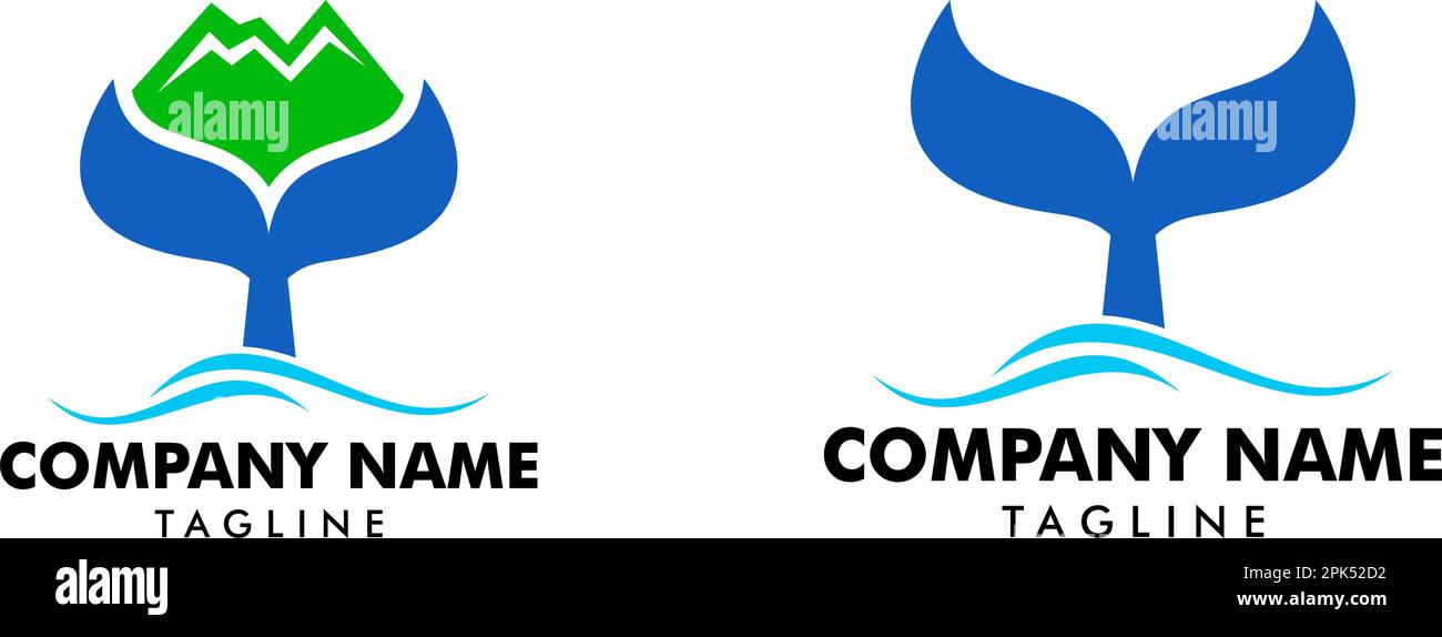 Set of Whale Tail Logo Template Design Stock Vector Image & Art - Alamy
