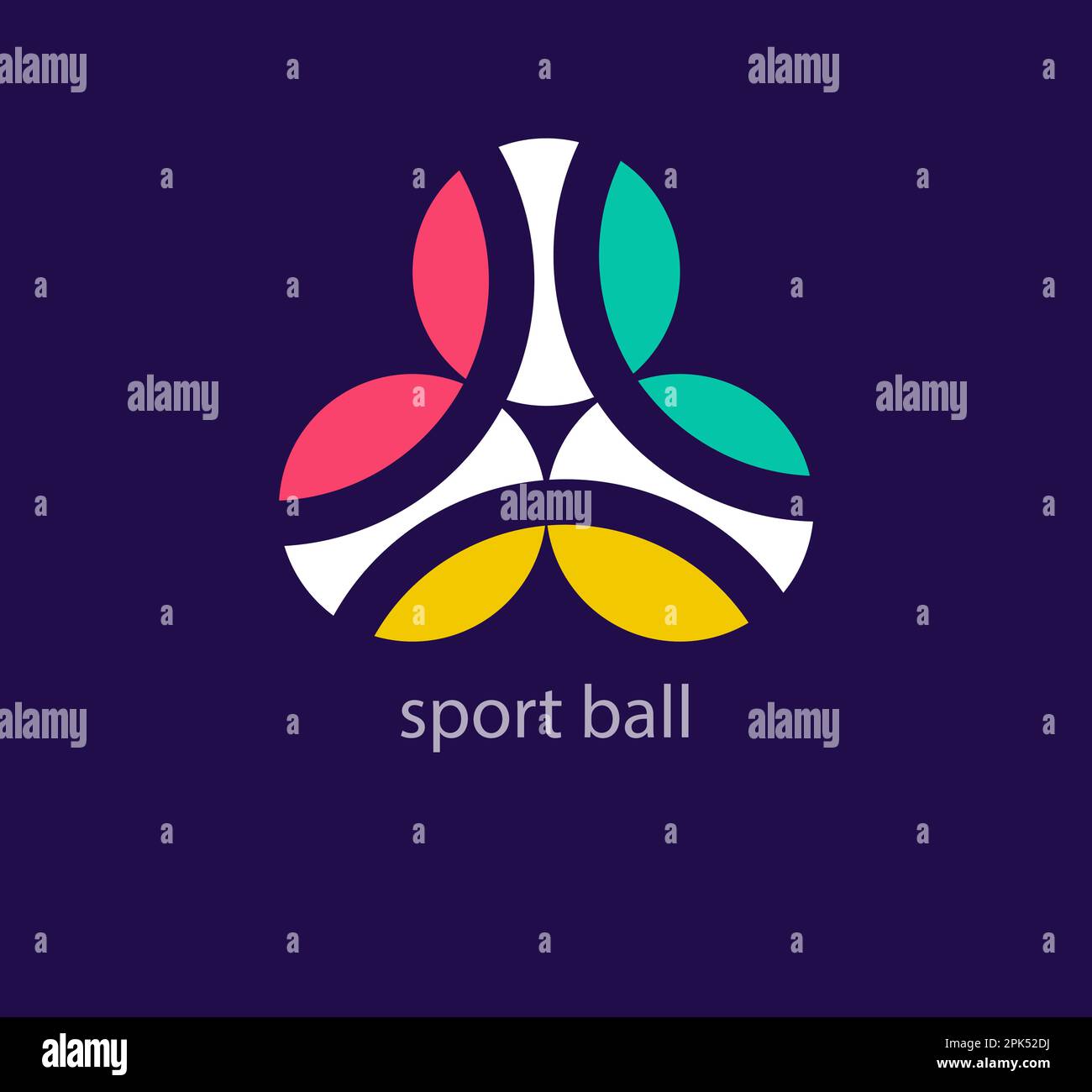 Triangle sports balls logo. Unique colorful design. Creative sporting