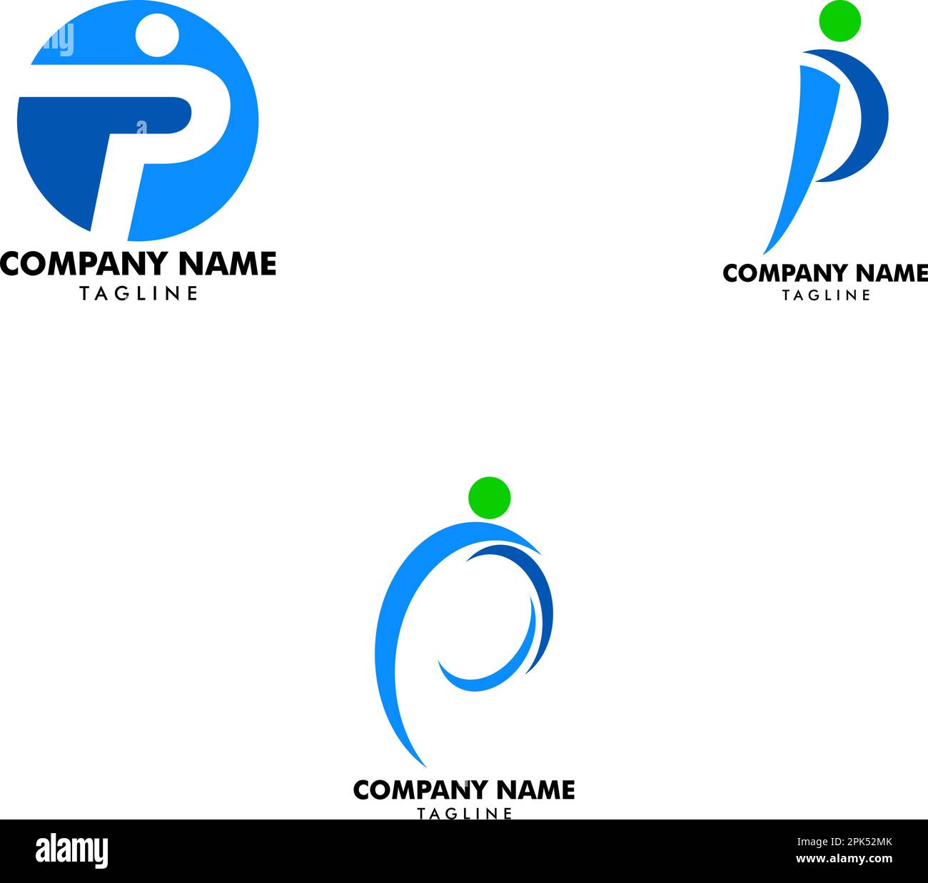 Set of Letter P People Logo Template Stock Vector Image & Art - Alamy