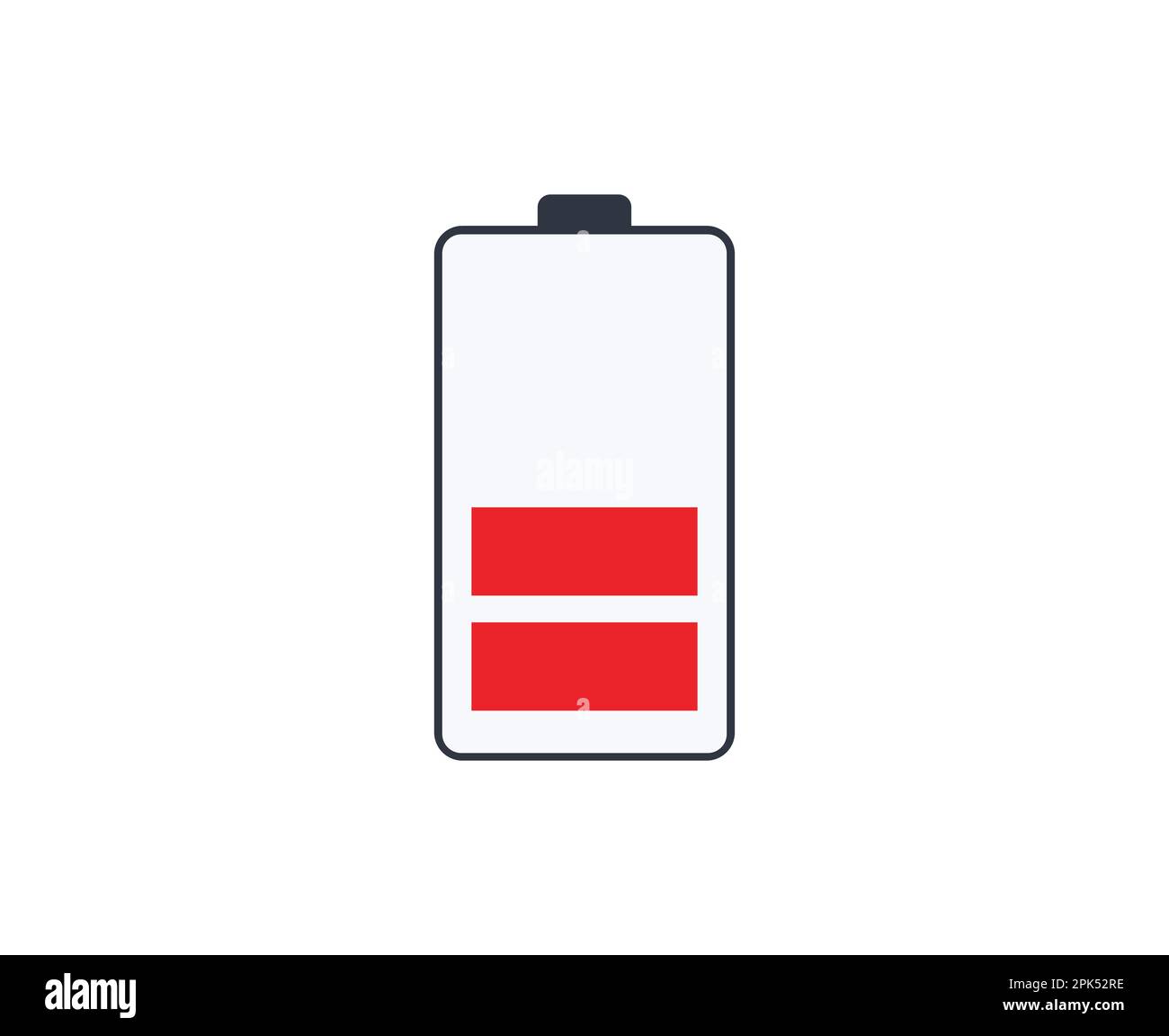 Power Indicator of Battery Half Full. Vector Illustration Stock Vector