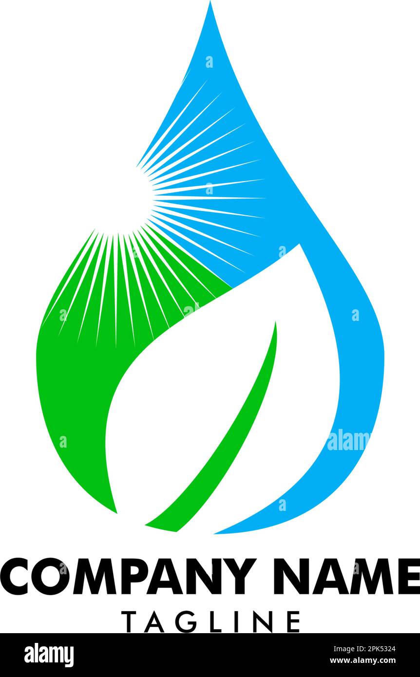 Water drop leaf nature logo design template Stock Vector Image & Art ...