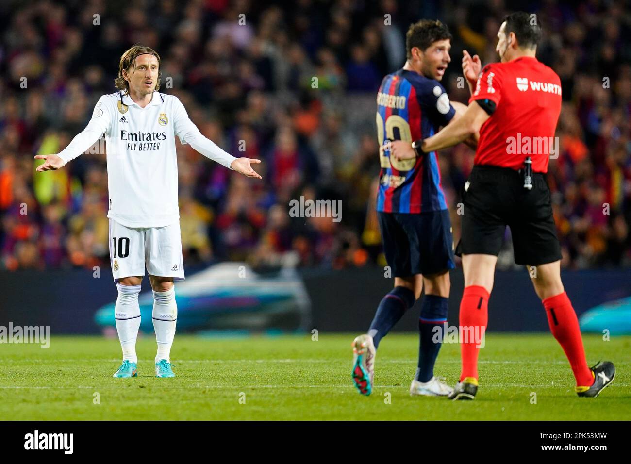 Eder Gabriel Militao of Real Madrid during Copa del Rey match, Semi-Finals,  second leg, between FC Barcelona v Real Madrid. played at Spotify Camp Nou  Stadium on April 5, 2023 in Barcelona