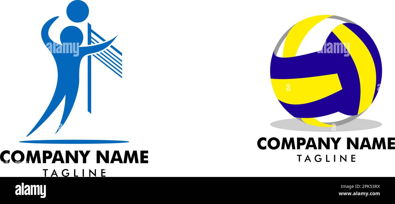 Set of Volleyball team, school, club template logo icon vector illustration Stock Vector Image