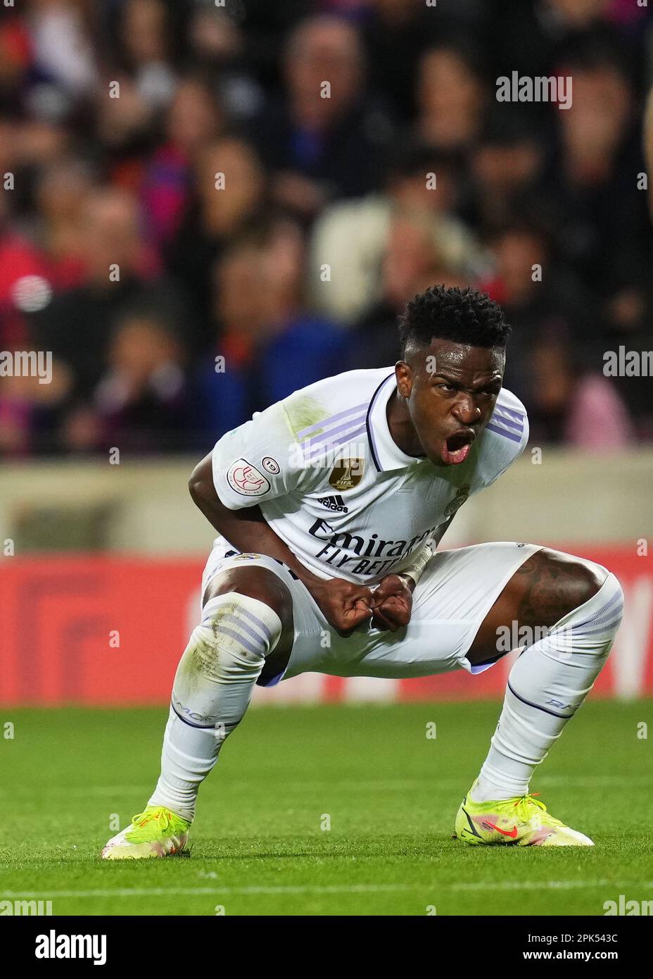 Barcelona, Spain. April 5, 2023, Vinicius Jr Of Real Madrid Celebrates ...