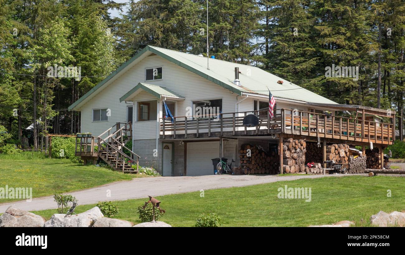 suburban house cottage in alaska. suburban house outdoor. photo of ...