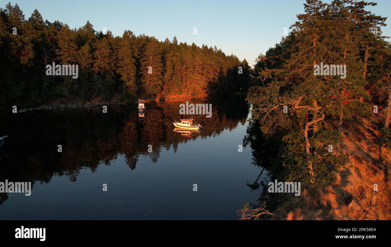 Wallace Island Provincial Park aerial photo, British Columbia, Canada Stock Photo