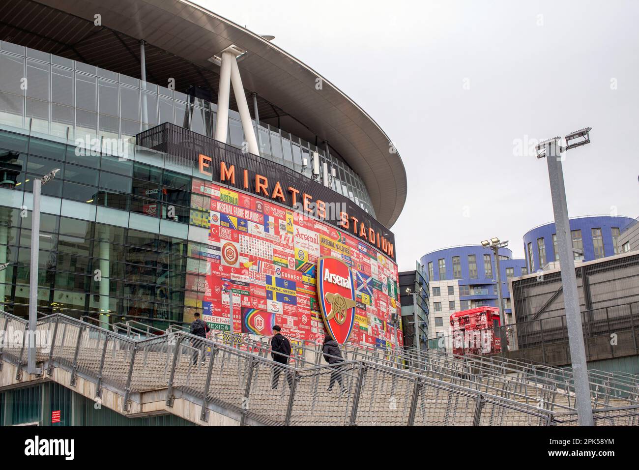 The Emirates Stadium is home to Premiership Team Arsenal Football Club, situated in Holloway, Islington, London. Known as 'The Gunners', Stock Photo