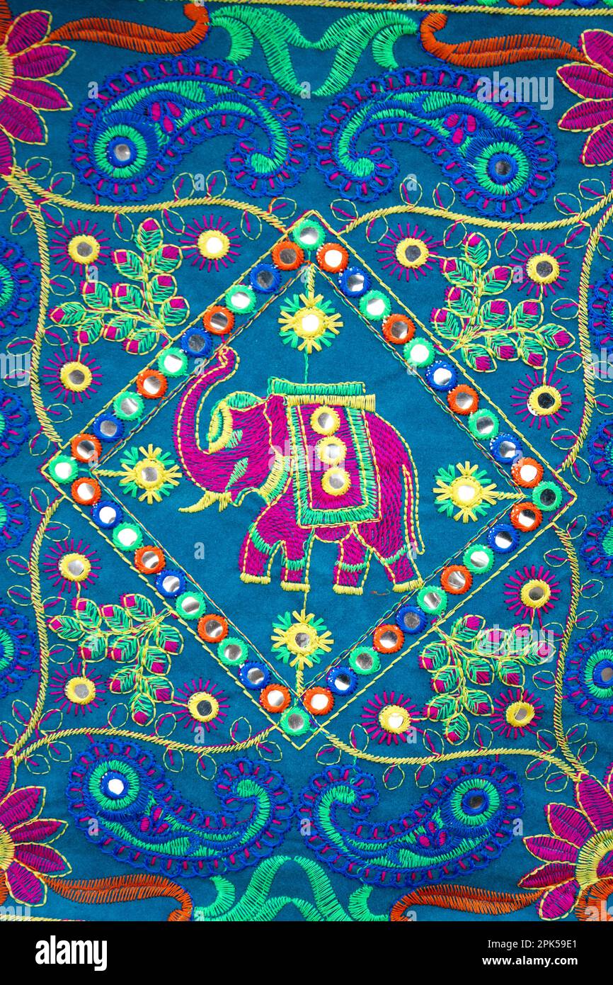 Indian culture embroidery texture on cloth Stock Photo Alamy