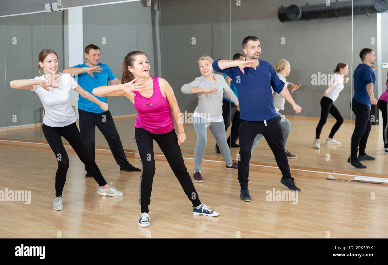 People practicing vigorous dance Stock Photo
