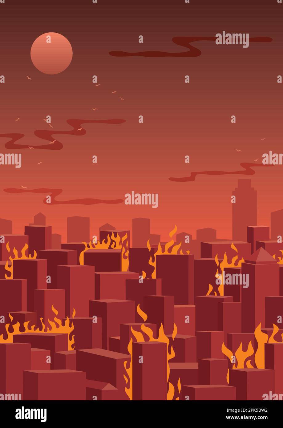 City on Fire Stock Vector