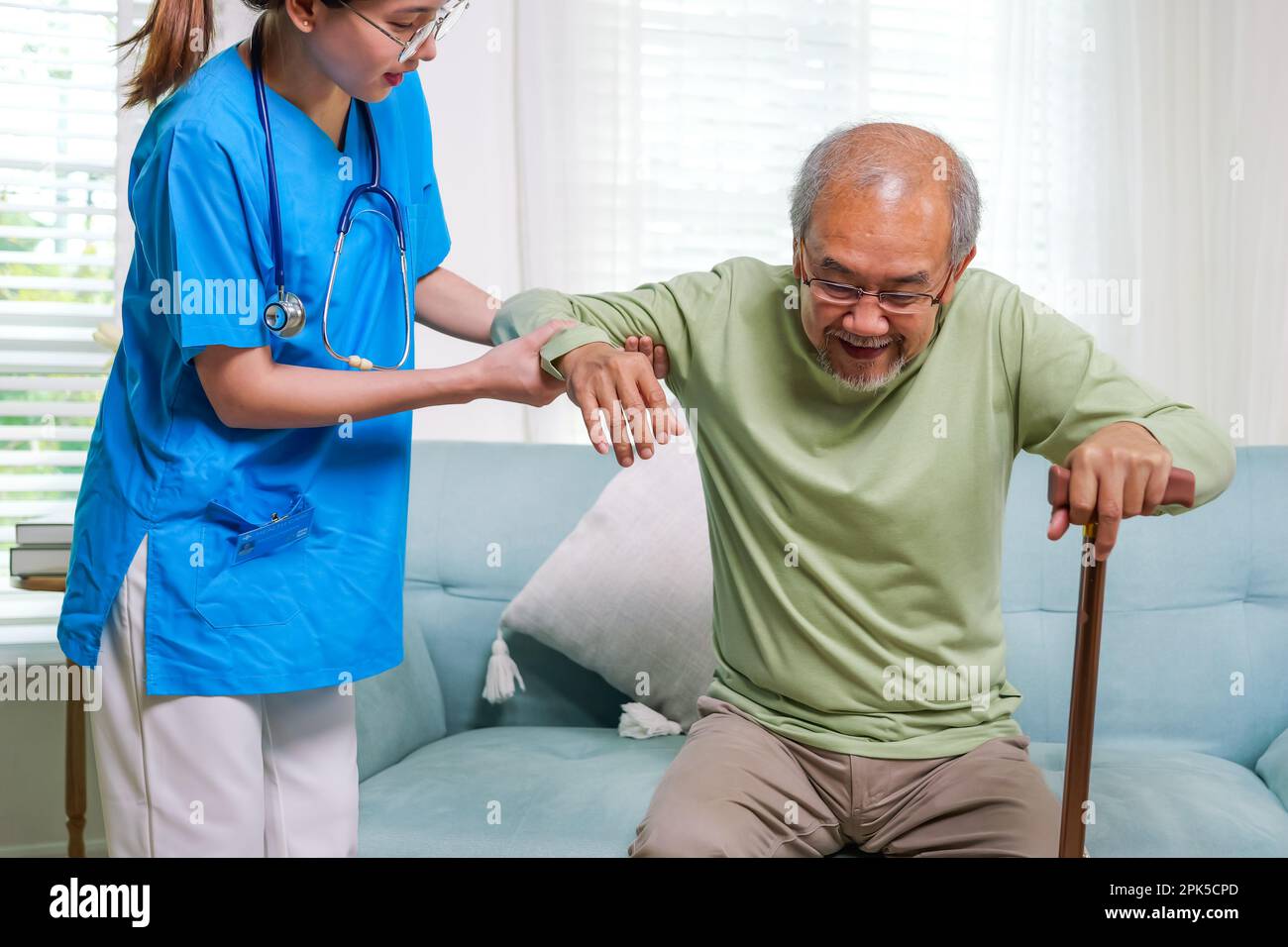 Elderly patient trying stand hi-res stock photography and images - Alamy