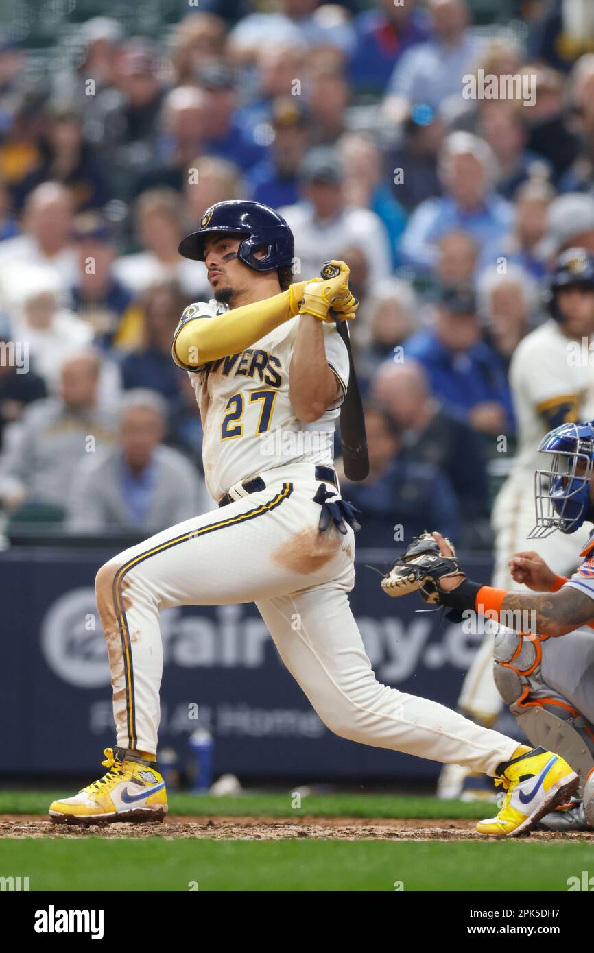 MILWAUKEE, WI - APRIL 05: Milwaukee Brewers shortstop Willy Adames