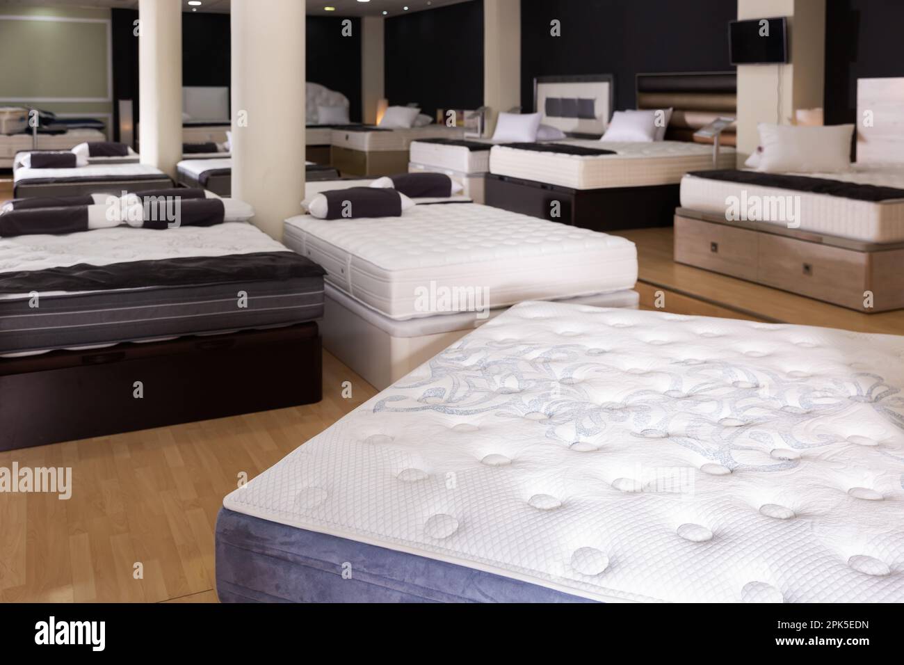 Interior of modern mattresses and furniture store Stock Photo Alamy