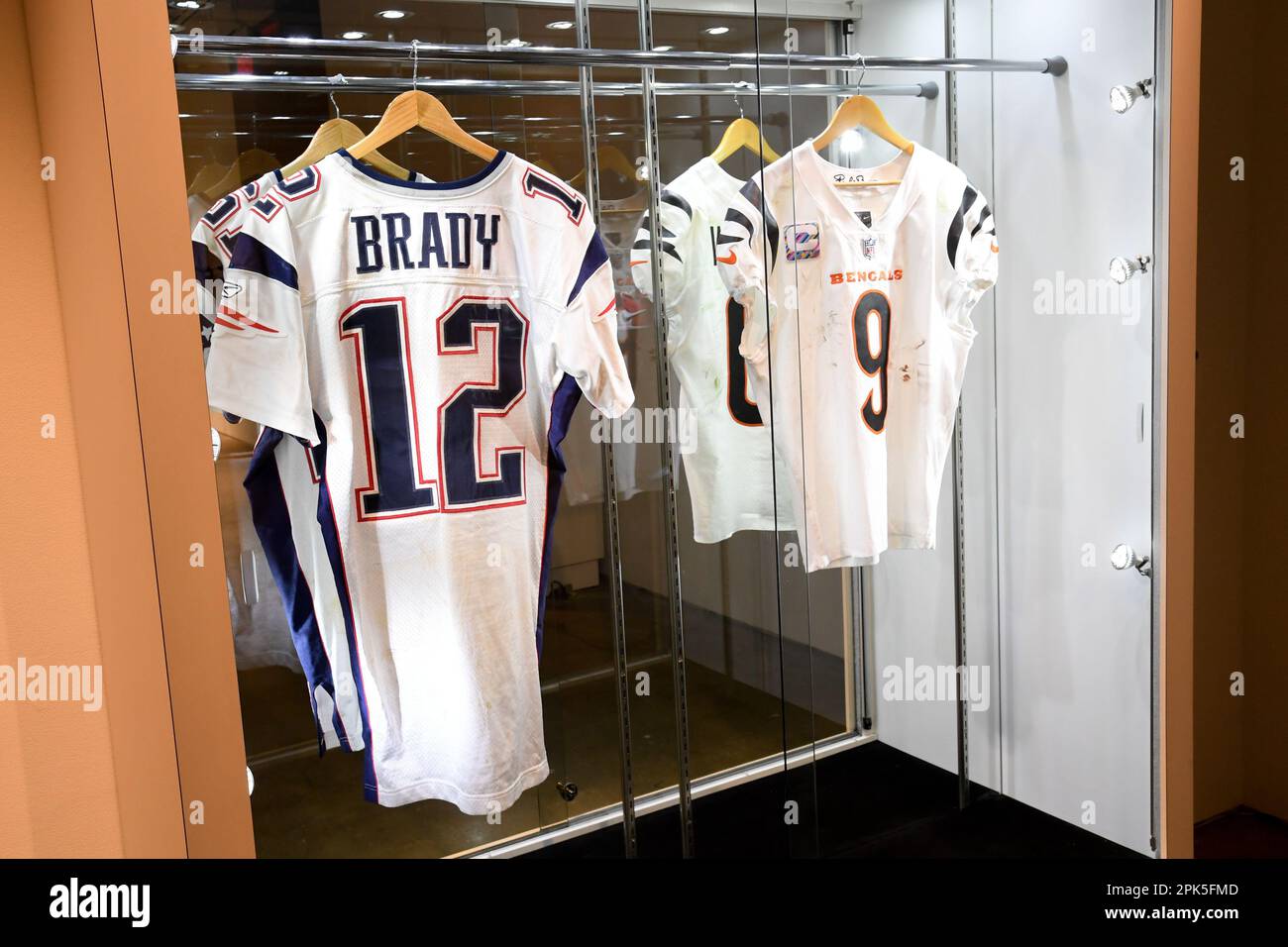 New York, USA. 05th Apr, 2023. Tom Brady 2004 New England Patriots  (Championship Season) Game Worn Full Uniform, est. $500,000-600,000 and Joe  Burrow 2022 Cincinnati Bengals Game Worn Jersey, est. $70,000-90,000, are